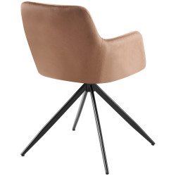 Chaise de salle à manger Olema en velours marron