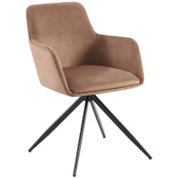Chaise de salle à manger Olema en velours marron