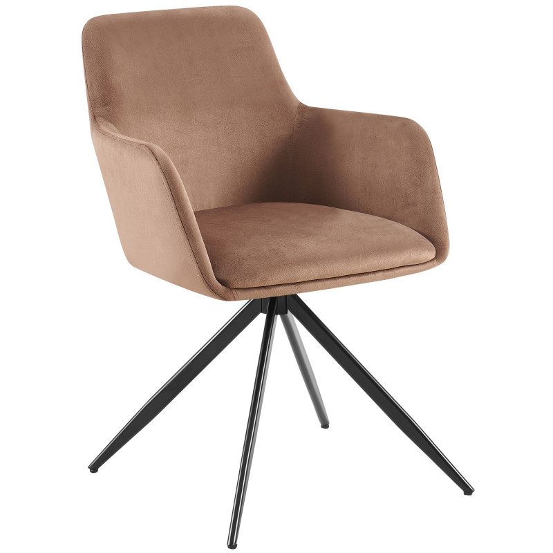 Chaise de salle à manger Olema en velours marron