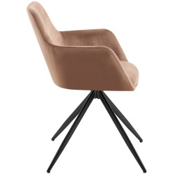 Chaise de salle à manger Olema en velours marron