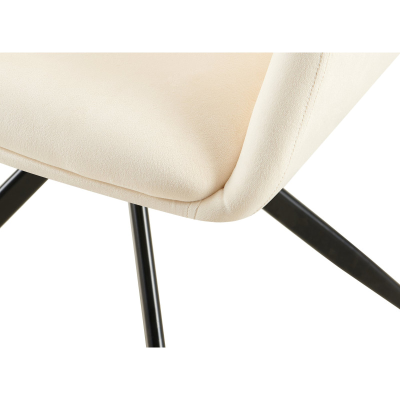 Chaise de salle à manger Olema velours crème