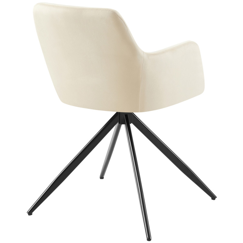 Chaise de salle à manger Olema velours crème