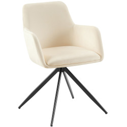 Chaise de salle à manger Olema velours crème