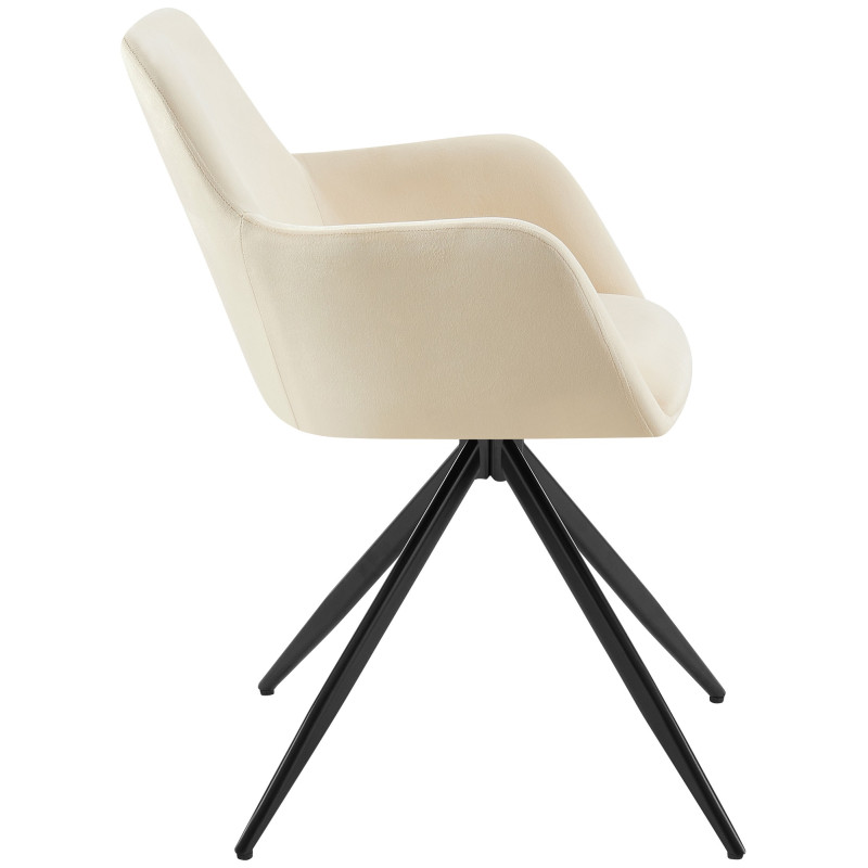 Chaise de salle à manger Olema velours crème