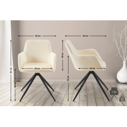 Chaise de salle à manger Olema velours crème