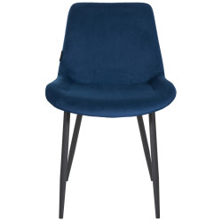 Chaise de salle à manger Victoria, velours, bleue