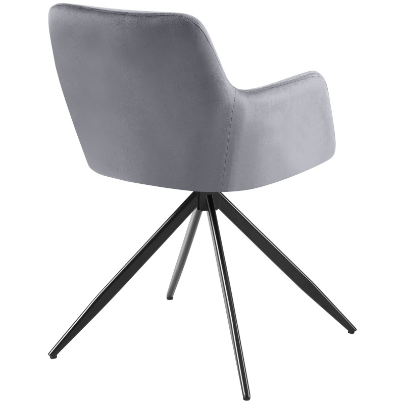 Chaise de salle à manger Olema en velours gris foncé