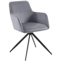 Chaise de salle à manger Olema en velours gris foncé