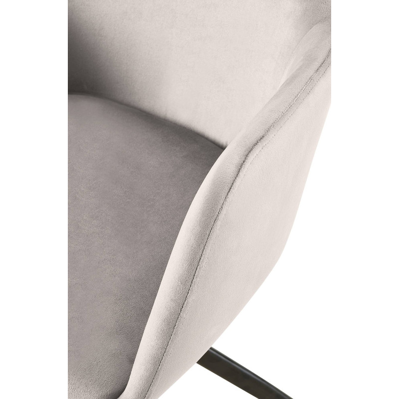 Chaise de salle à manger Olema en velours gris