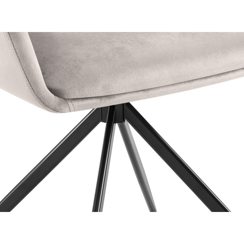 Chaise de salle à manger Olema en velours gris