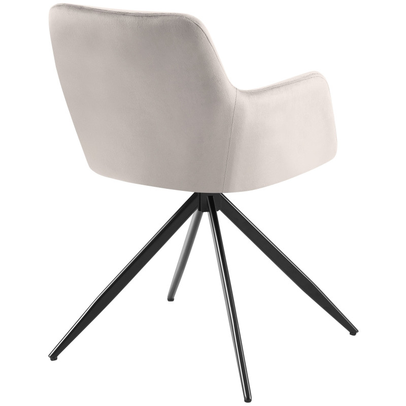 Chaise de salle à manger Olema en velours gris
