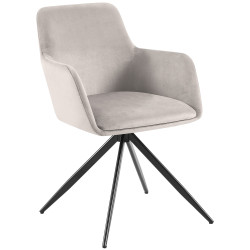 Chaise de salle à manger Olema en velours gris