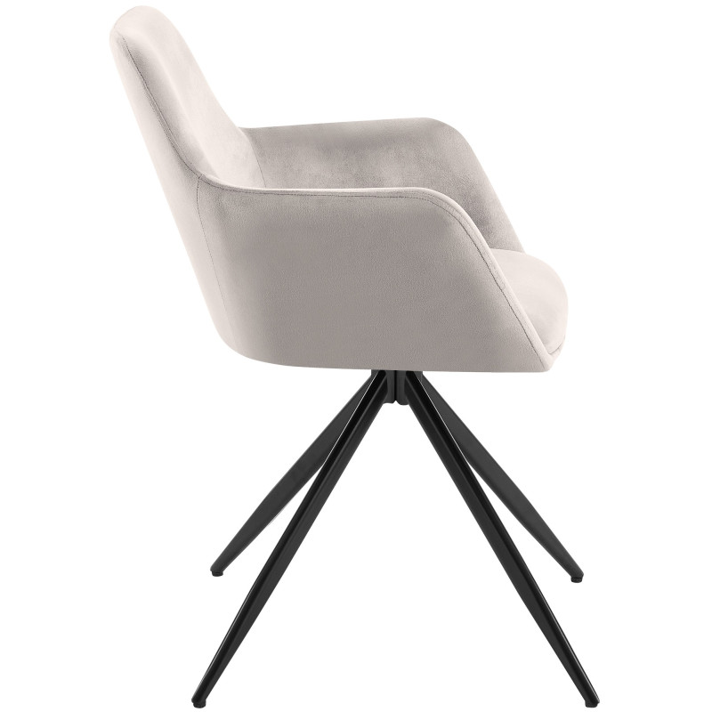 Chaise de salle à manger Olema en velours gris
