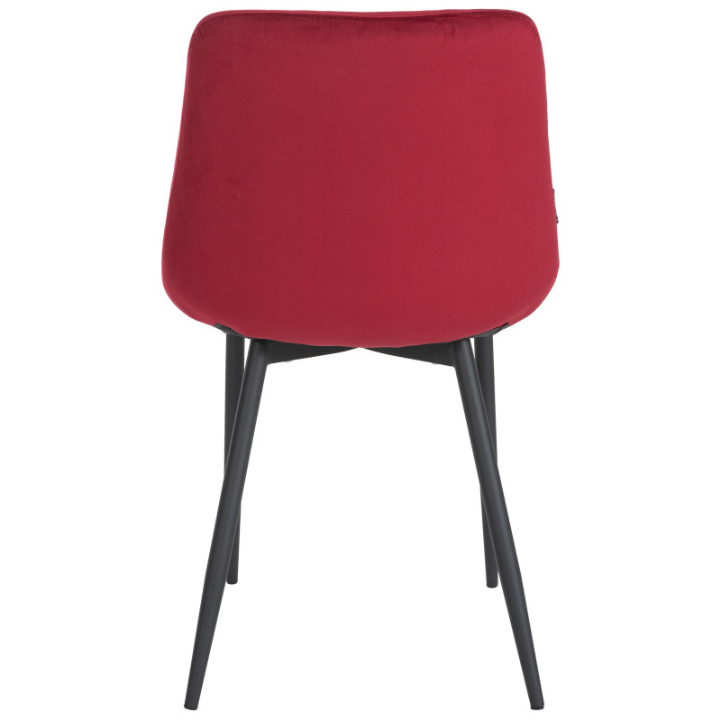 Chaise de salle à manger Victoria, velours, rouge