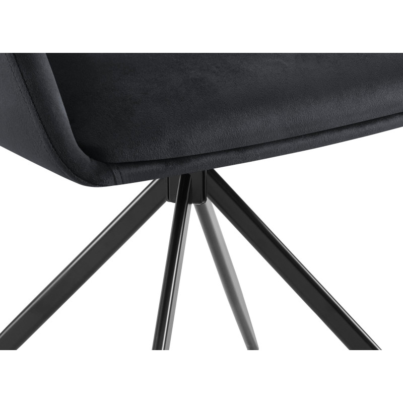 Chaise de salle à manger Olema en velours noir