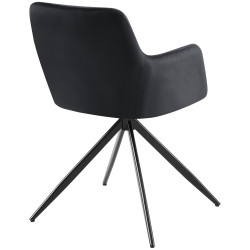 Chaise de salle à manger Olema en velours noir