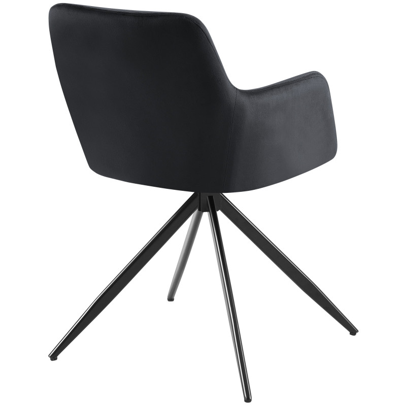 Chaise de salle à manger Olema en velours noir