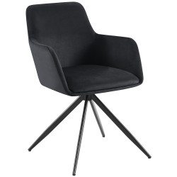Chaise de salle à manger Olema en velours noir