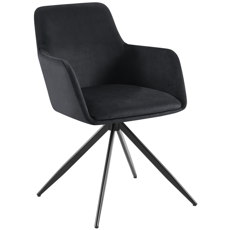 Chaise de salle à manger Olema en velours noir
