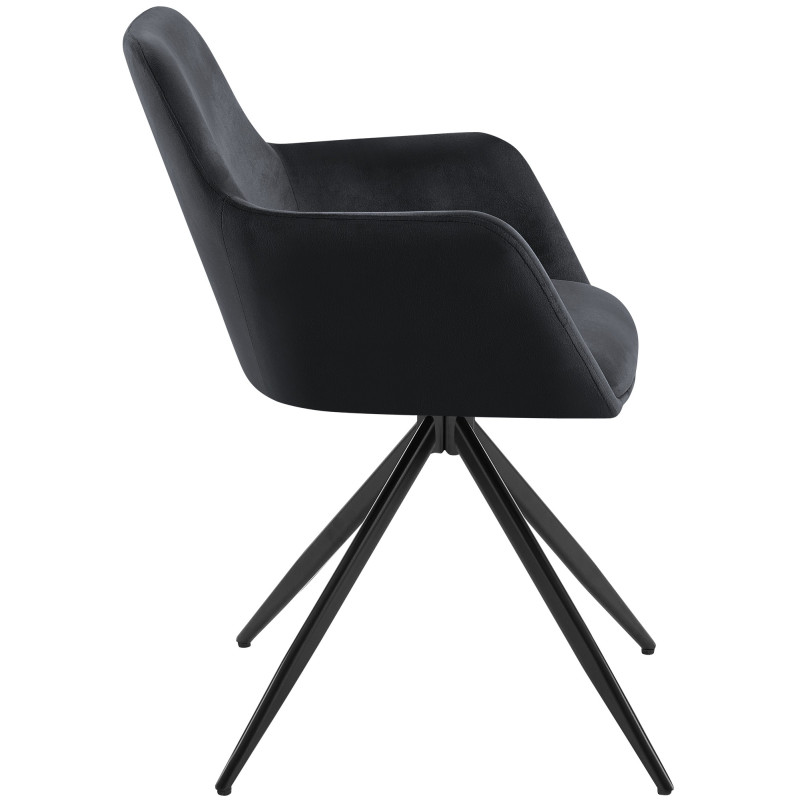 Chaise de salle à manger Olema en velours noir