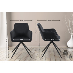Chaise de salle à manger Olema en velours noir