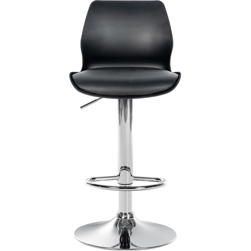 Lot de 2 tabourets de bar Gilbert, plastique noir