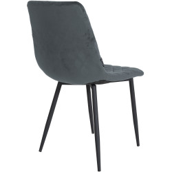 Chaise Telde, velours, gris foncé