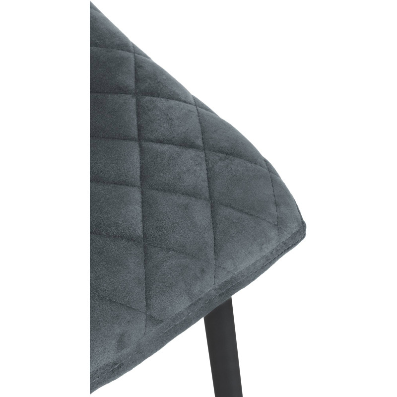 Chaise Telde, velours, gris foncé