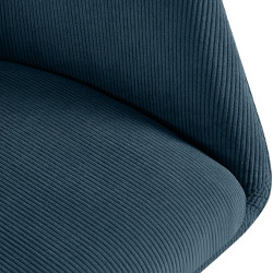 Chaise de salle à manger Olema Cord bleu