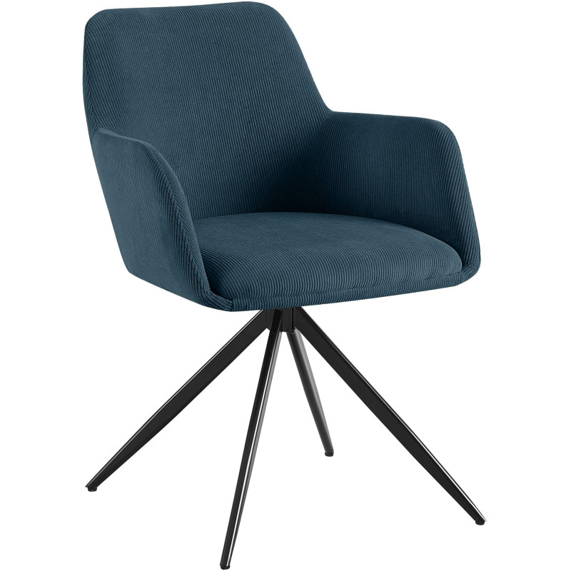 Chaise de salle à manger Olema Cord bleu