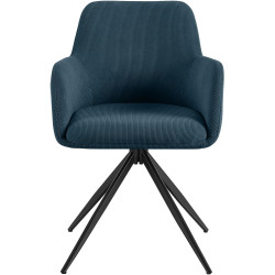 Chaise de salle à manger Olema Cord bleu