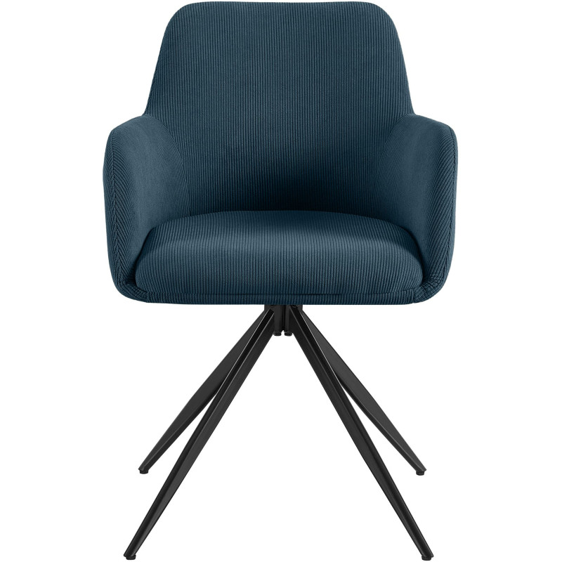 Chaise de salle à manger Olema Cord bleu