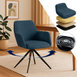 Chaise de salle à manger Olema Cord bleu