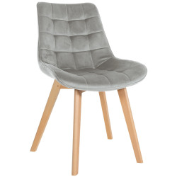 Fauteuil Brook, velours gris