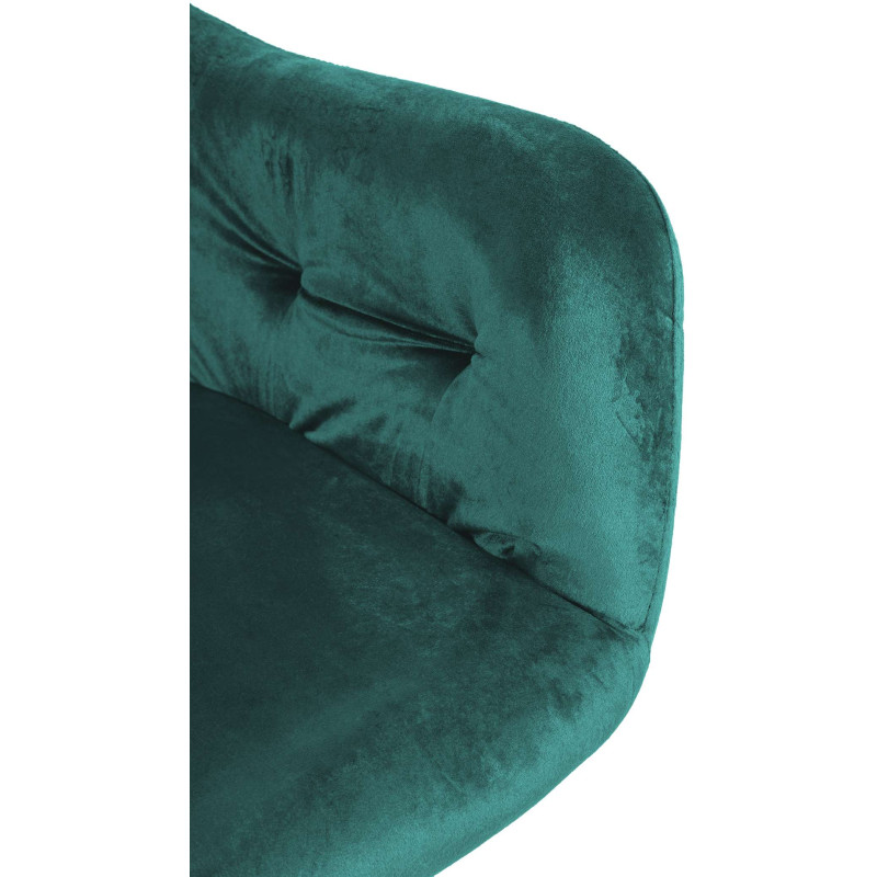 Chaise de salle à manger Stanley, velours vert foncé