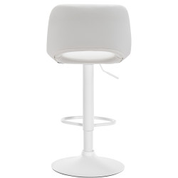 Lot de 2 tabourets de bar Camden, simili cuir, blanc