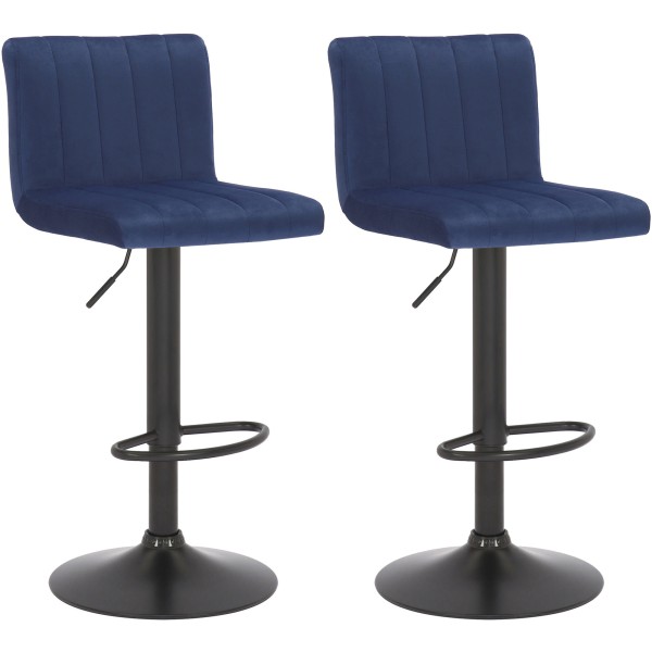 Lot de 2 tabourets de bar Jamie velours