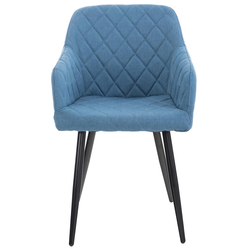 Ensemble de 2 chaises de salle à manger Shila, en tissu, bleues