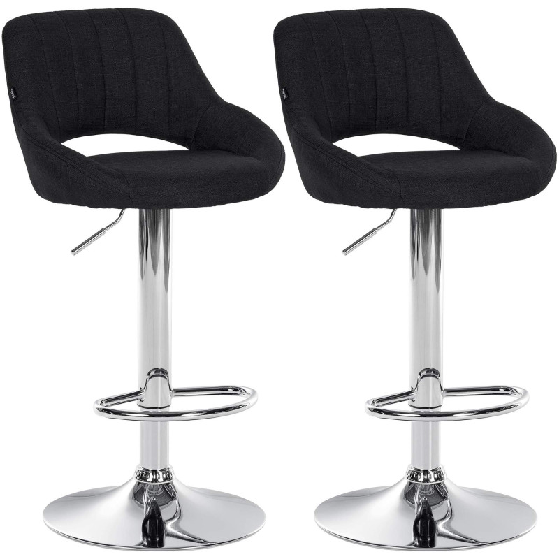 Lot de 2 tabourets de bar Milet tissu C noir