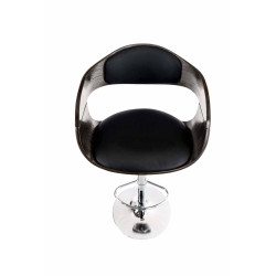Lot de 2 tabourets de bar Kingston C en simili cuir noir/gris