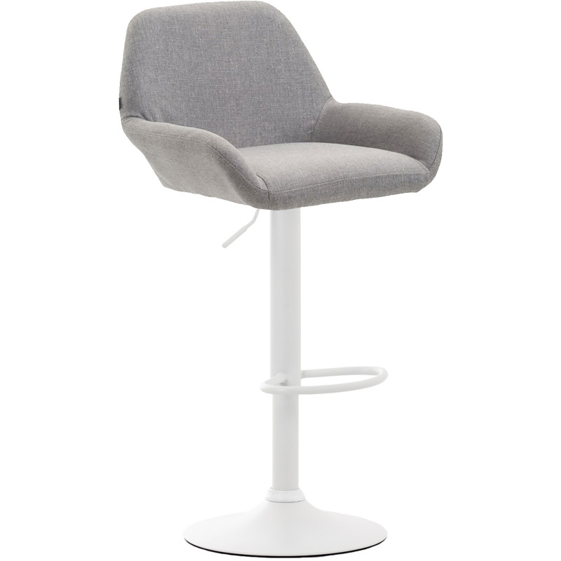 Tabouret de bar Braga en tissu blanc