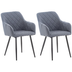 Ensemble de 2 chaises de salle à manger Shila, tissu gris foncé