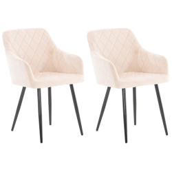Ensemble de 2 chaises de salle à manger Shila en velours beige