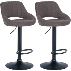 Lot de 2 tabourets de bar Milet tissu B gris foncé