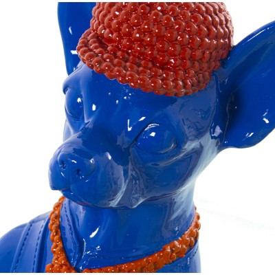 Figurine Décorative Alexandra House Living Bleu Orange Plastique Chien Cravate 13 x 16 x 30 cm