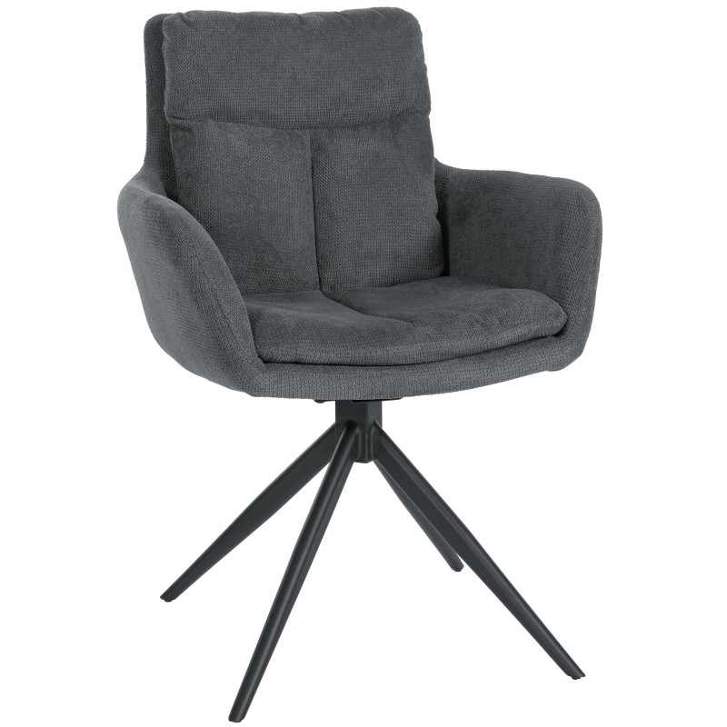 Chaise de salle à manger Vilas, tissu gris foncé