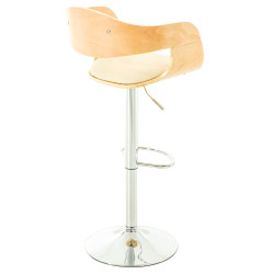 Lot de 2 tabourets de bar Kingston C en simili cuir nature/crème