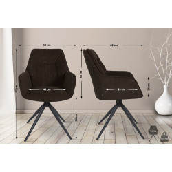 Chaise de salle à manger Jules, tissu marron