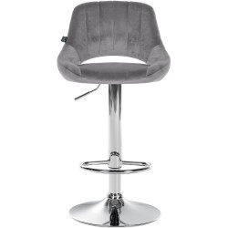 Lot de 2 tabourets de bar Milet velours C gris foncé
