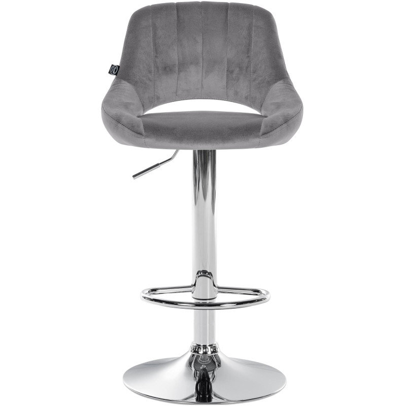 Lot de 2 tabourets de bar Milet velours C gris foncé